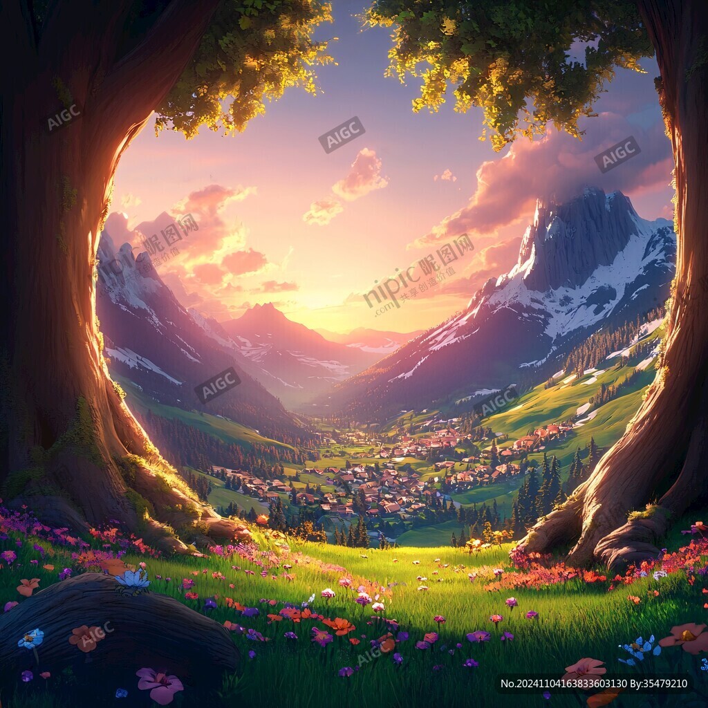 风景场景插画