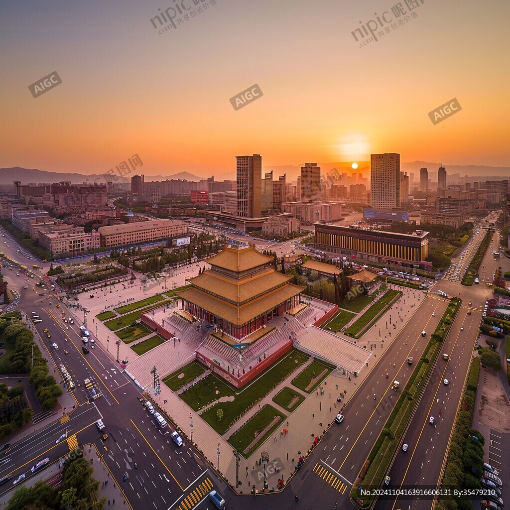 鸟瞰中轴线风光全景