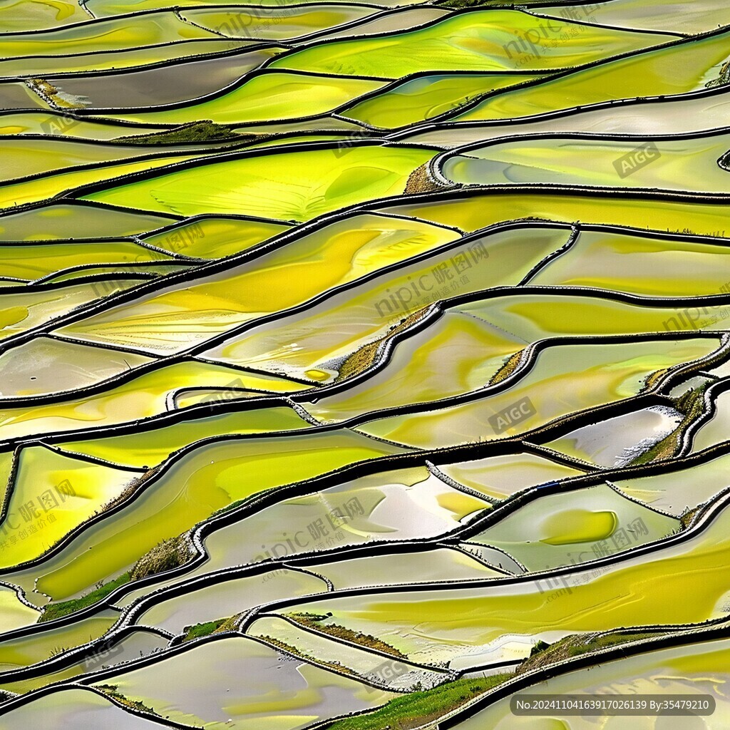 梯田抽象画