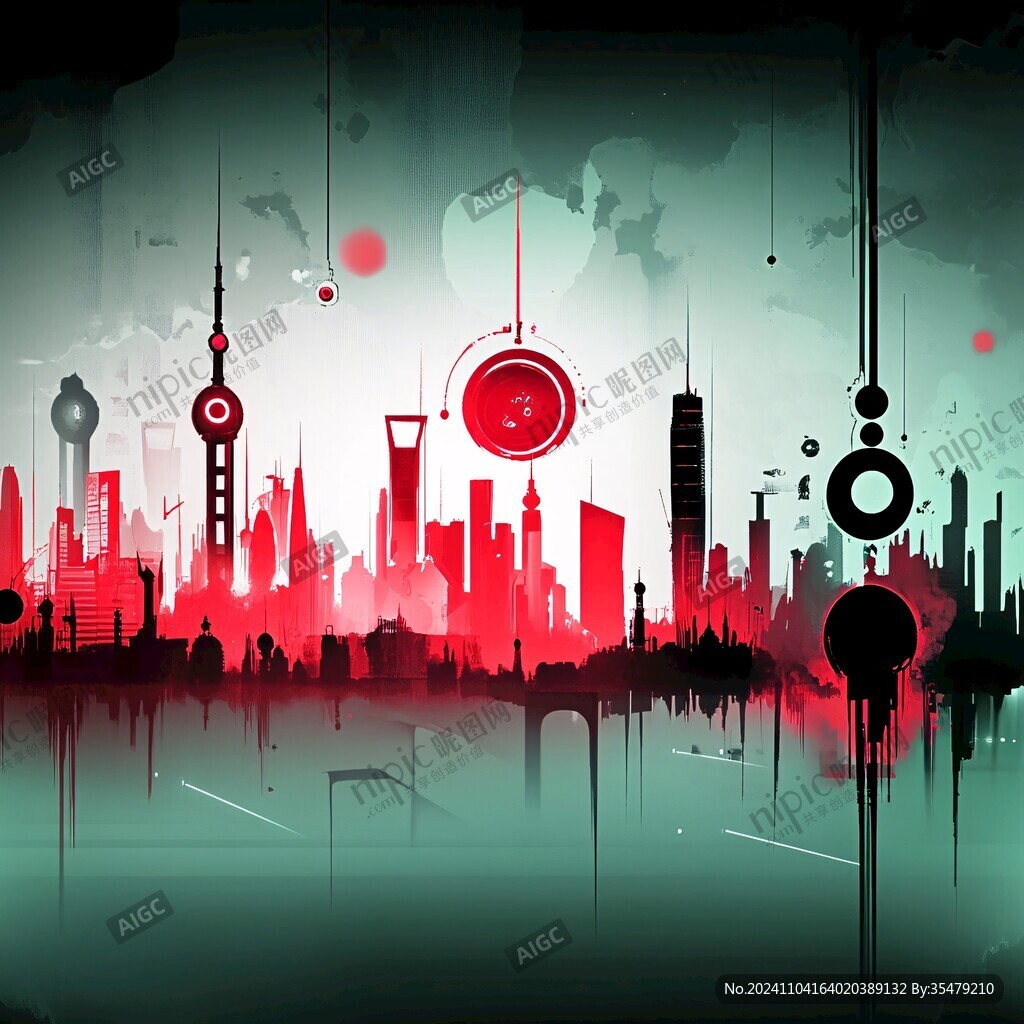 中国城市背景剪影素材
