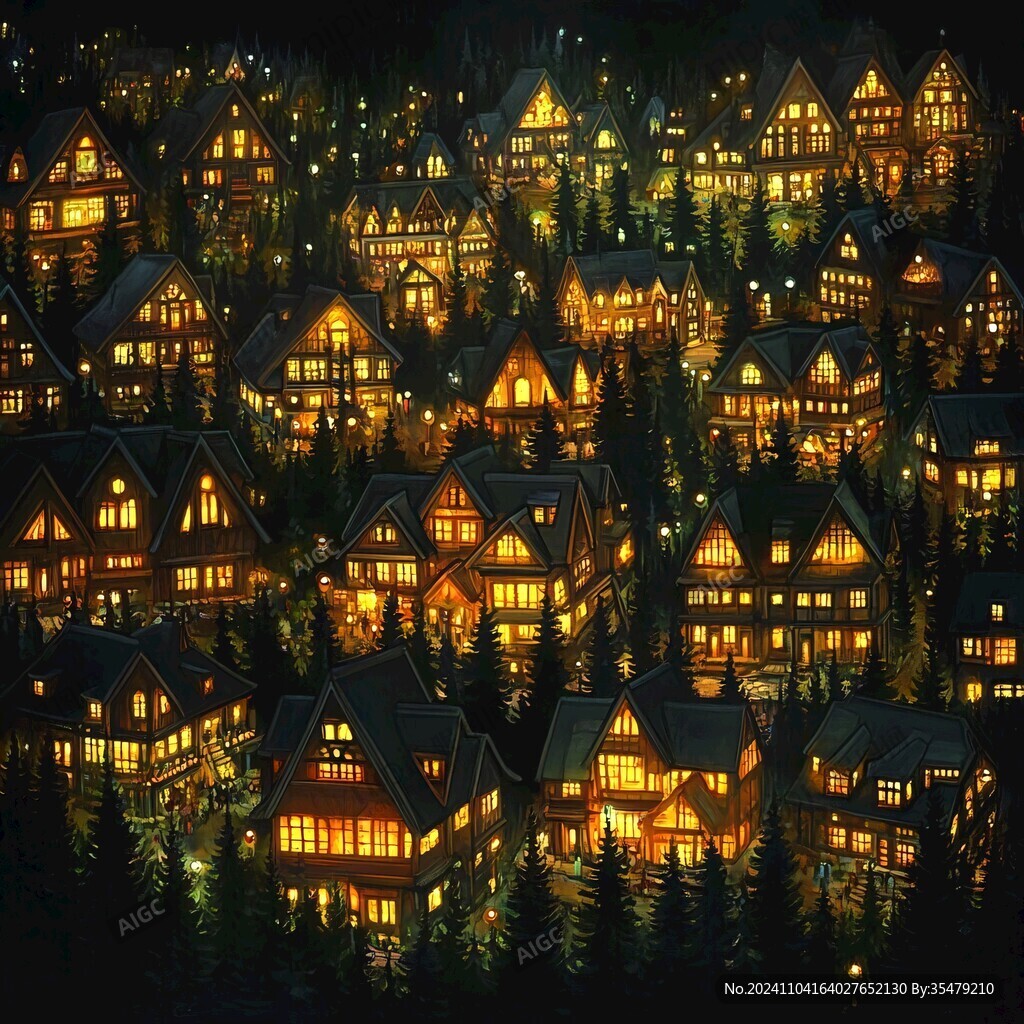家居小镇夜景