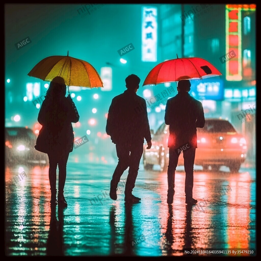 雨中路人
