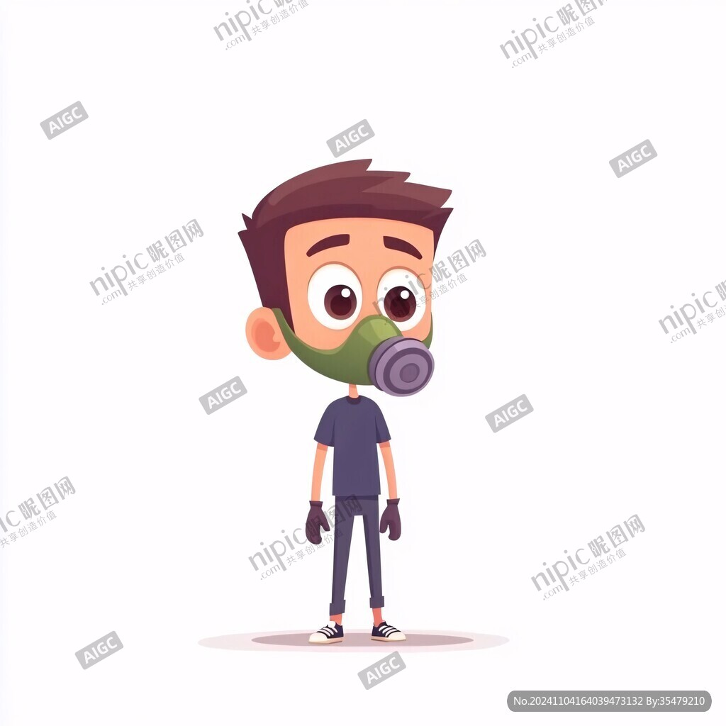 戴口罩卡通人物