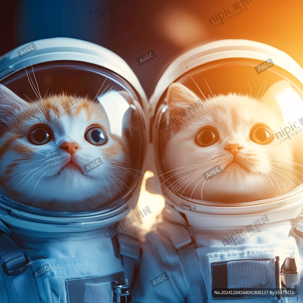 遨游太空的宇航员猫