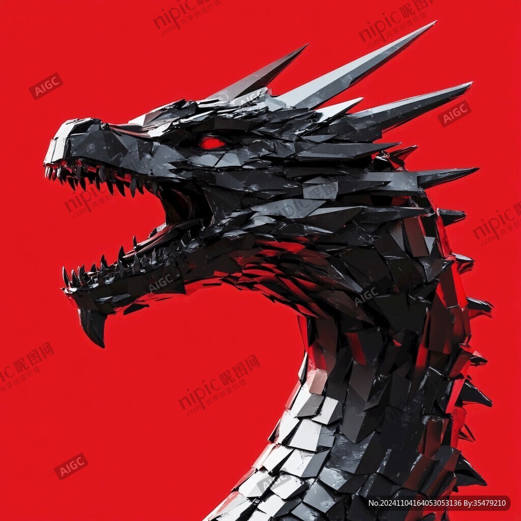 龙元素立体图案