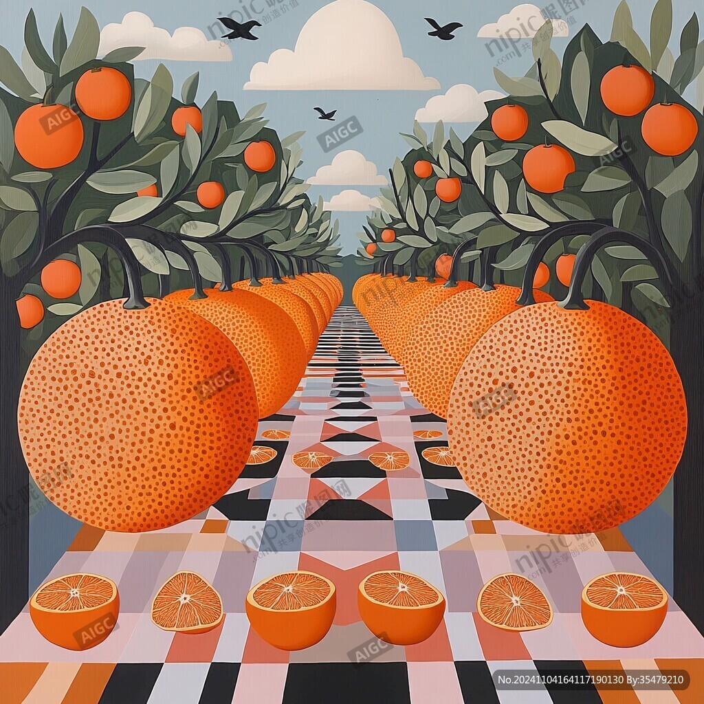 砂糖橘插画设计