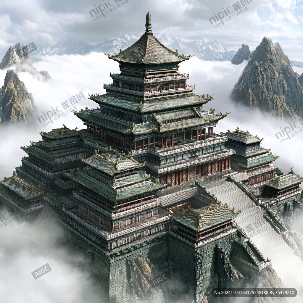 宫殿楼阁仙境仙人大殿