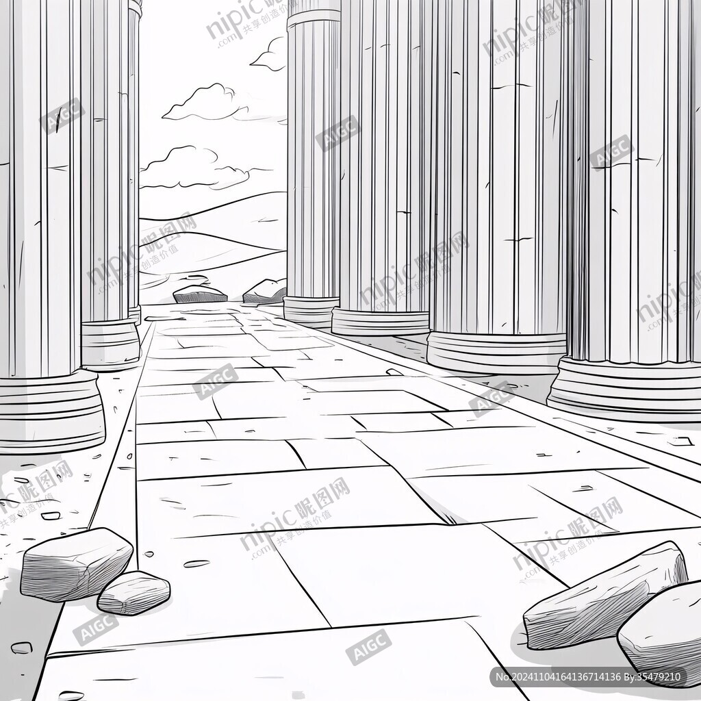 都市线稿插画