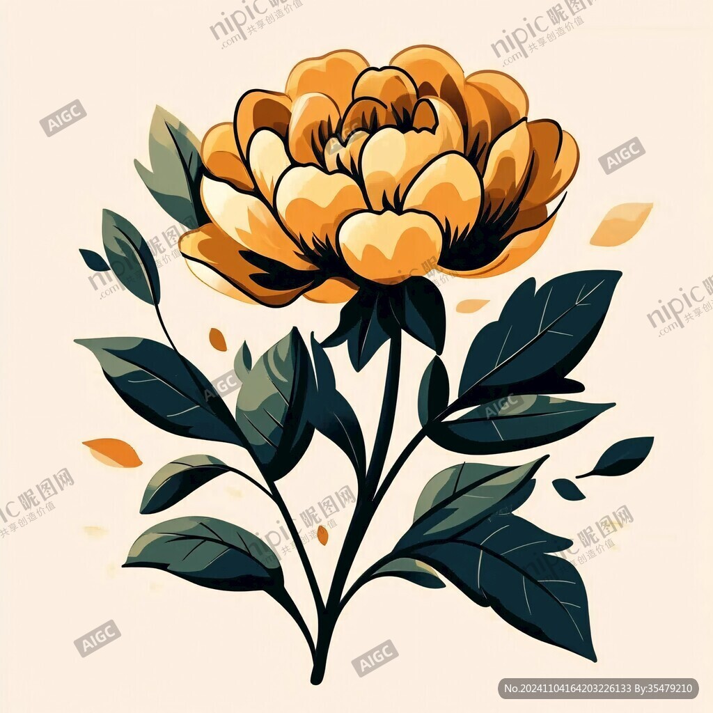 国潮菊花插画