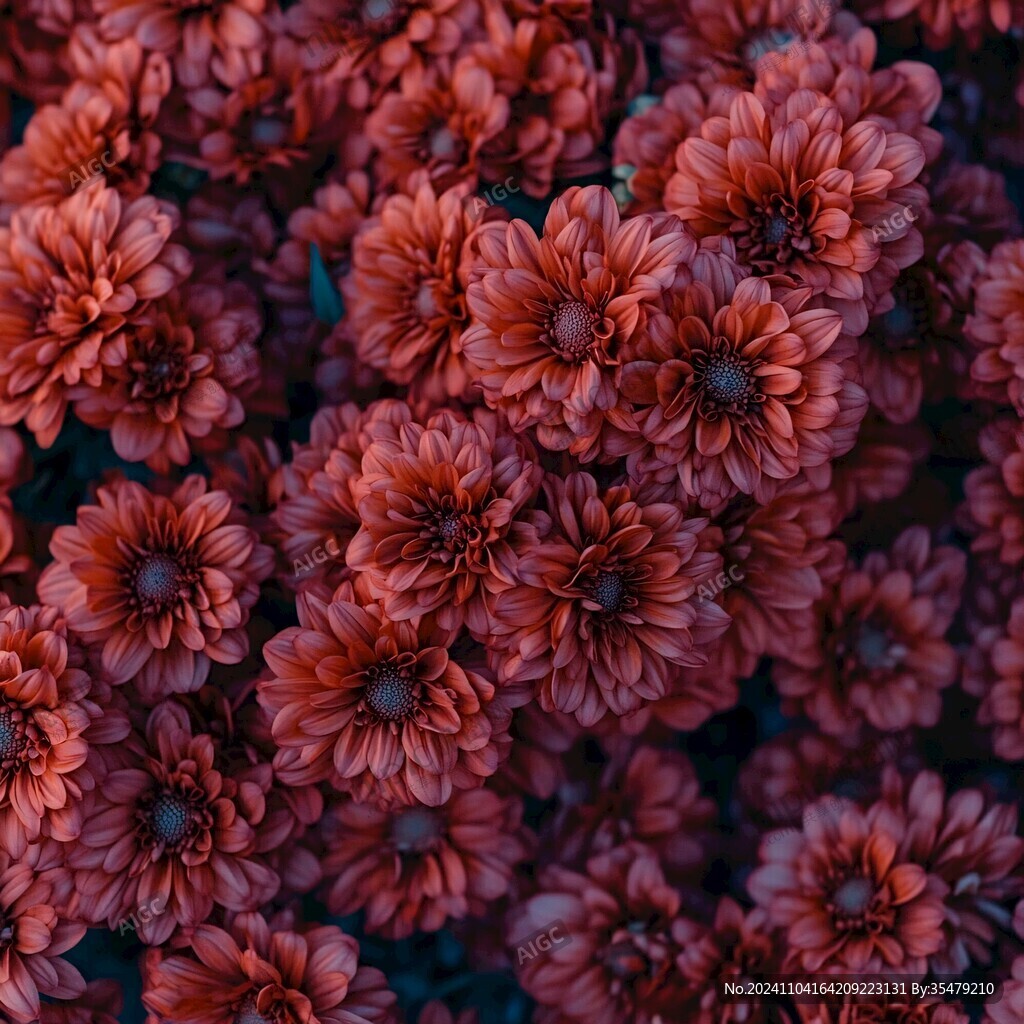 桔红色小菊花