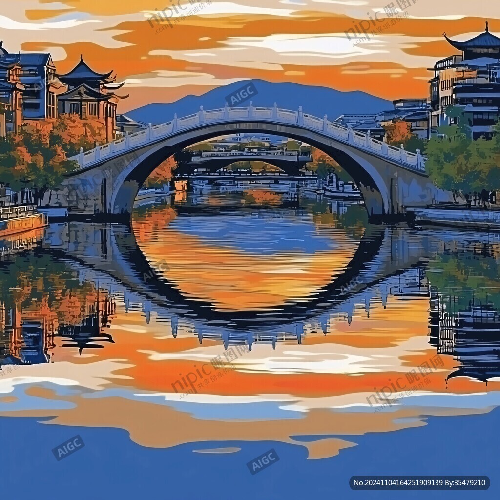回澜风雨桥装饰画艺术