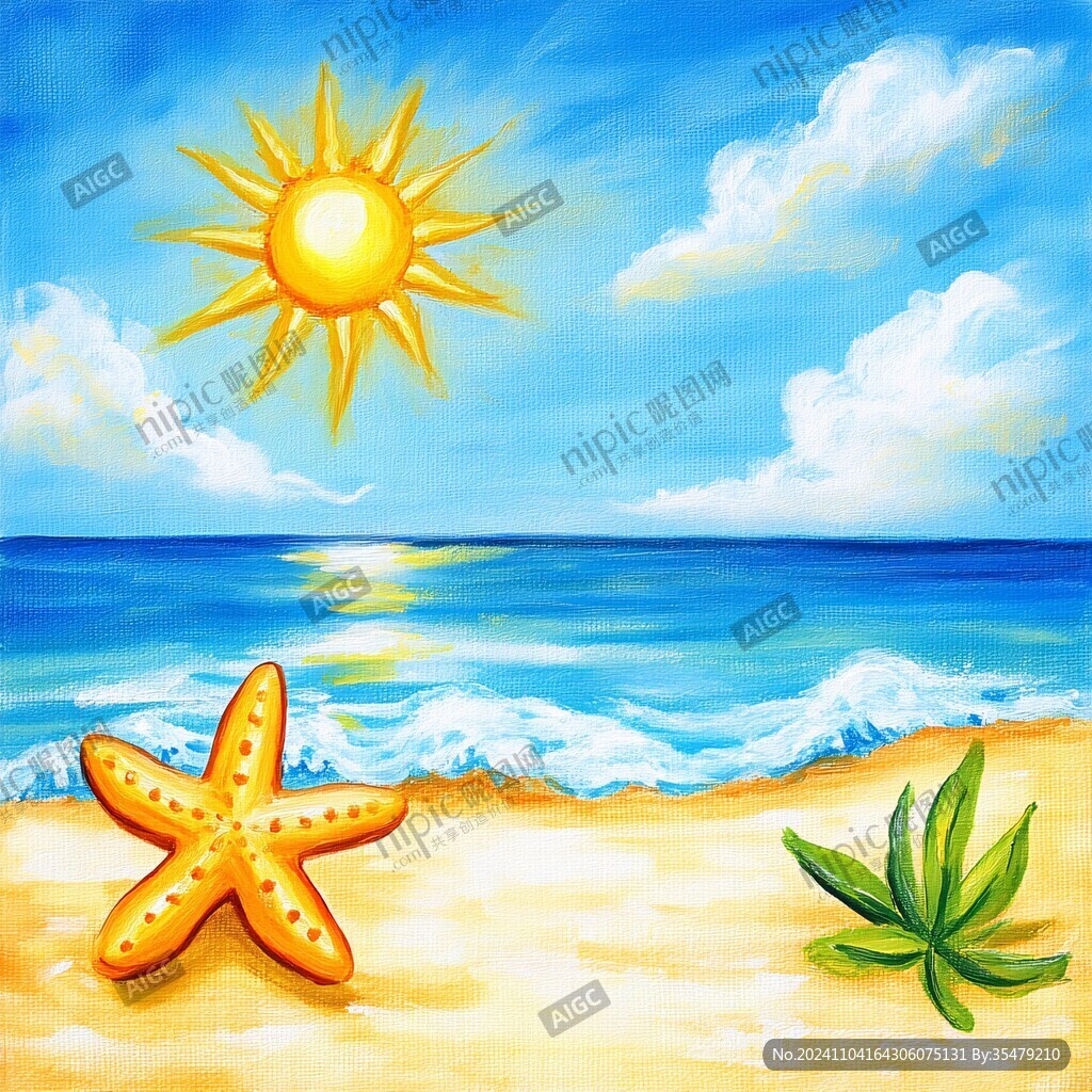 沙滩风景画
