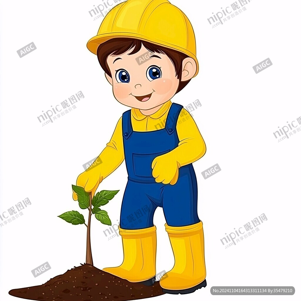 植树卡通形象