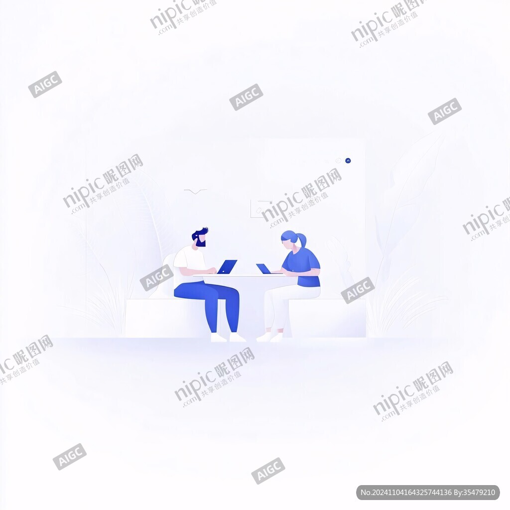 简约人物插画