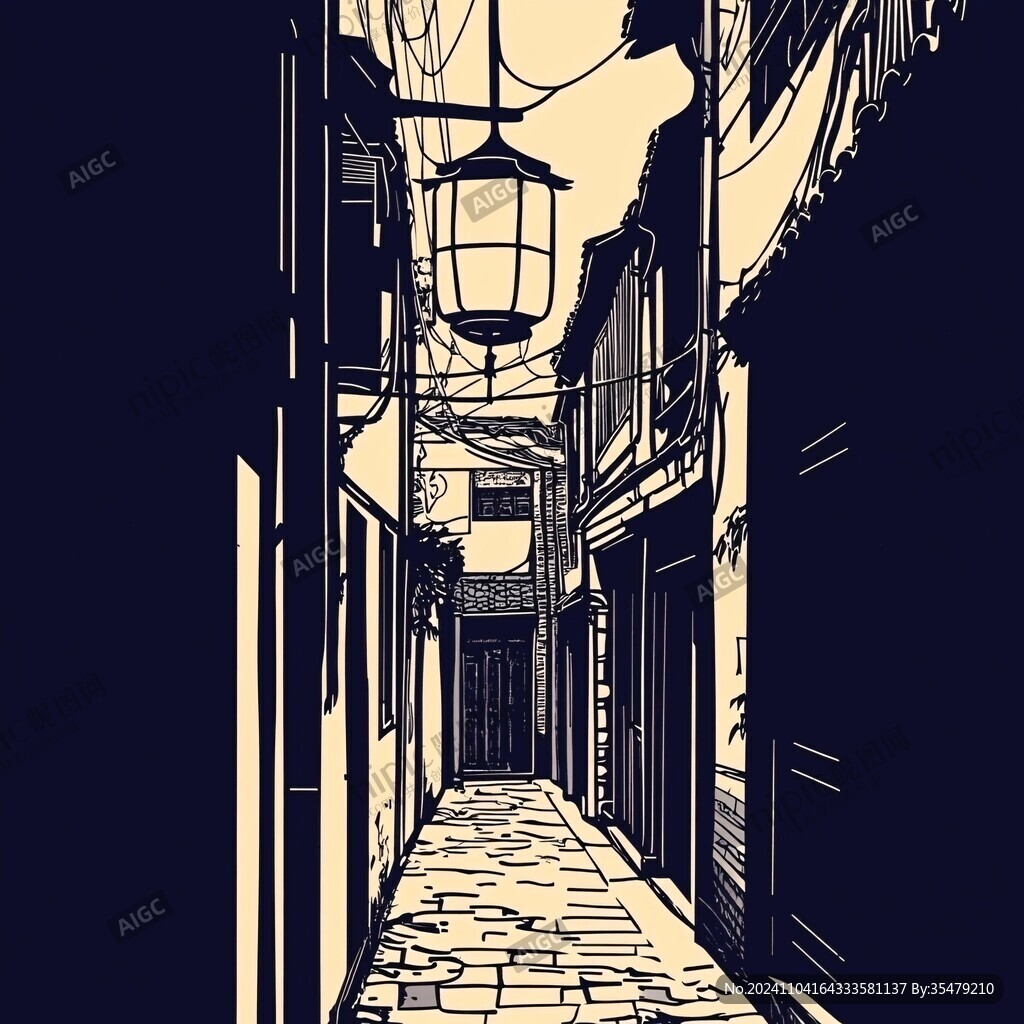 古街插画