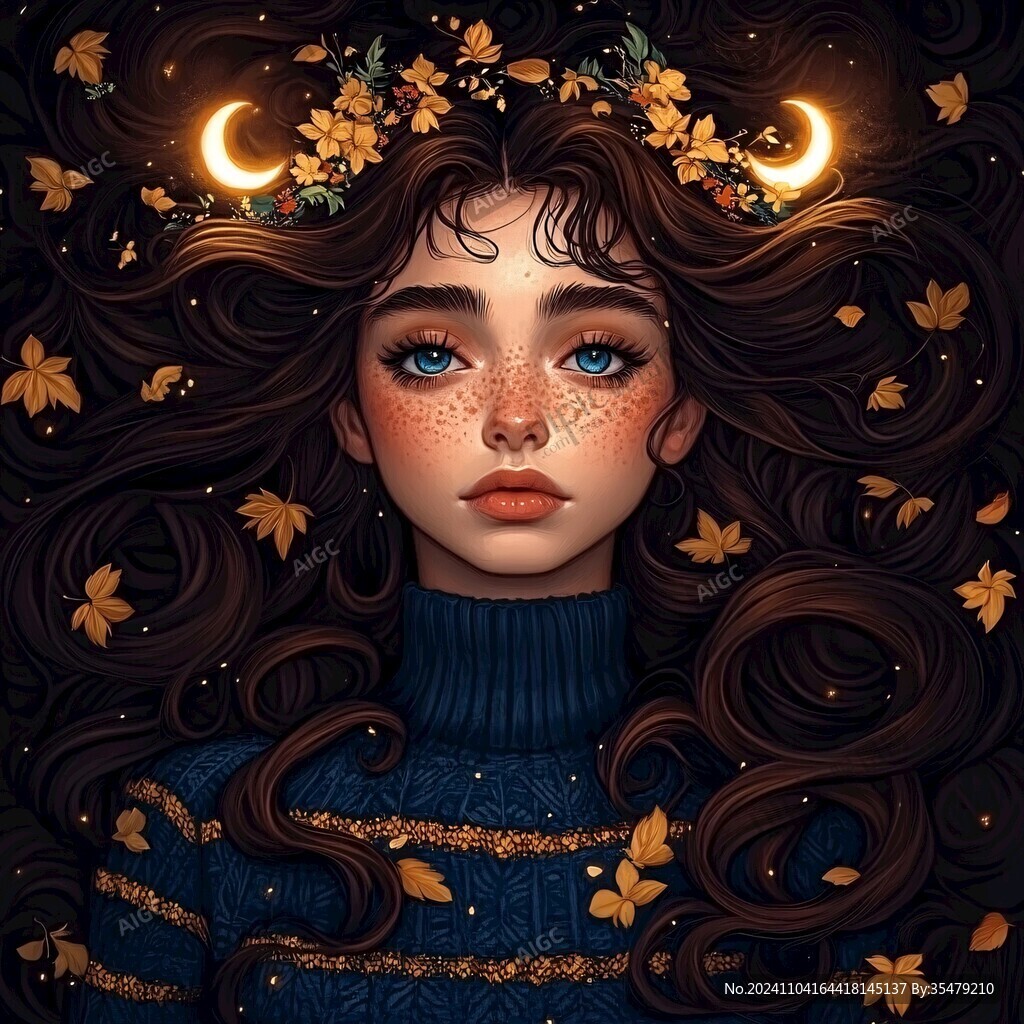 欧美风女孩插画