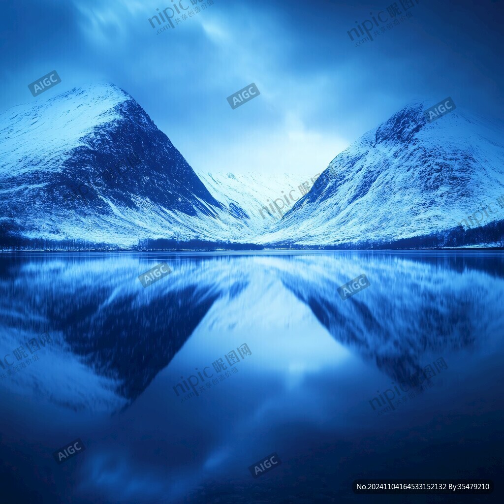 蓝色梦幻山水风情