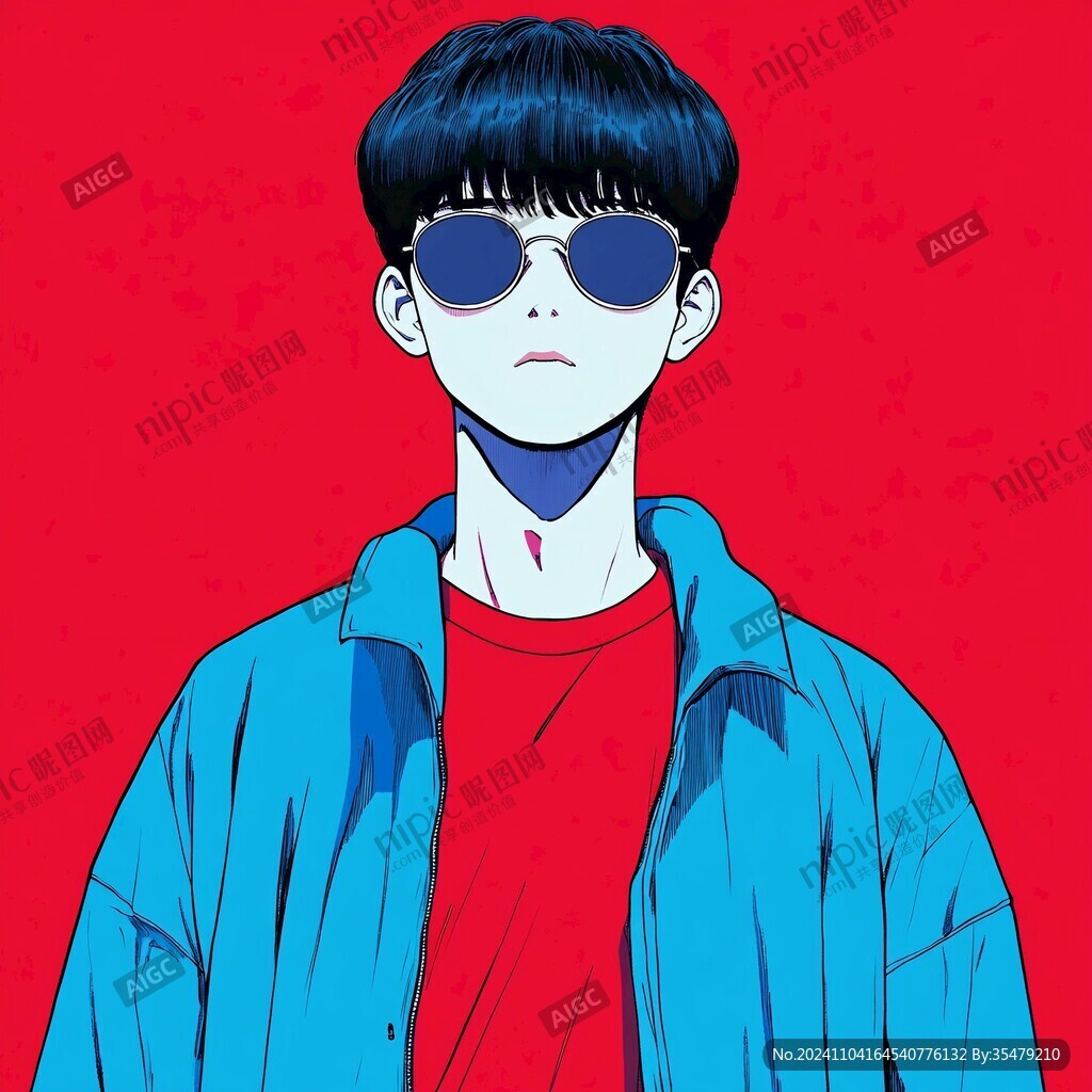 男生头像插画