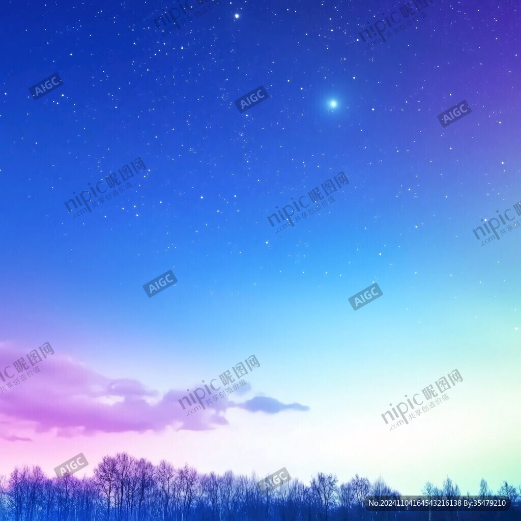 蓝紫色唯美星空