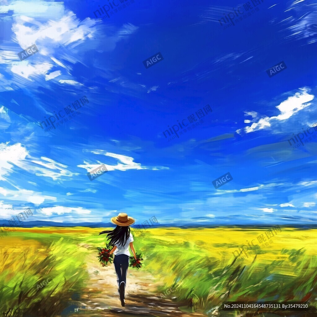 稻田与少女