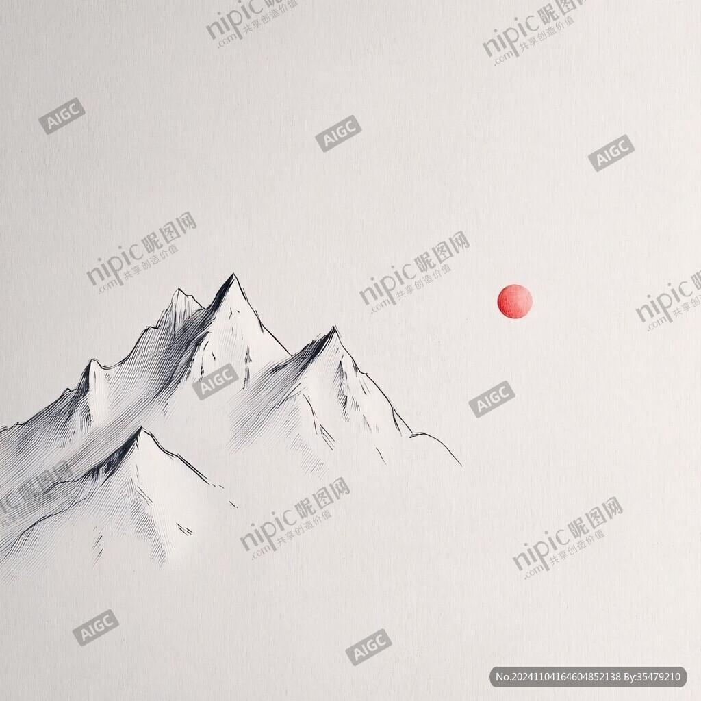 向往更高的山峰禅意画