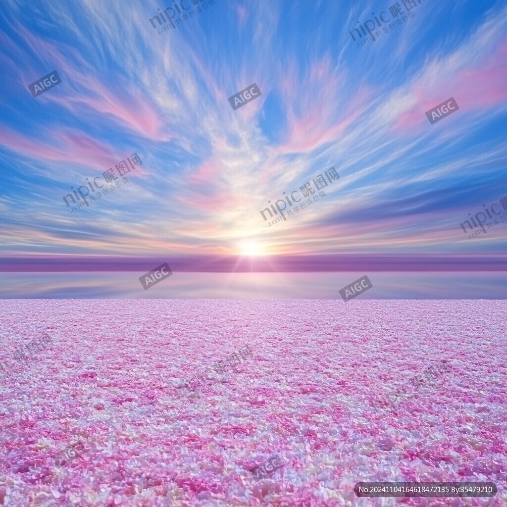 唯美夕阳花海