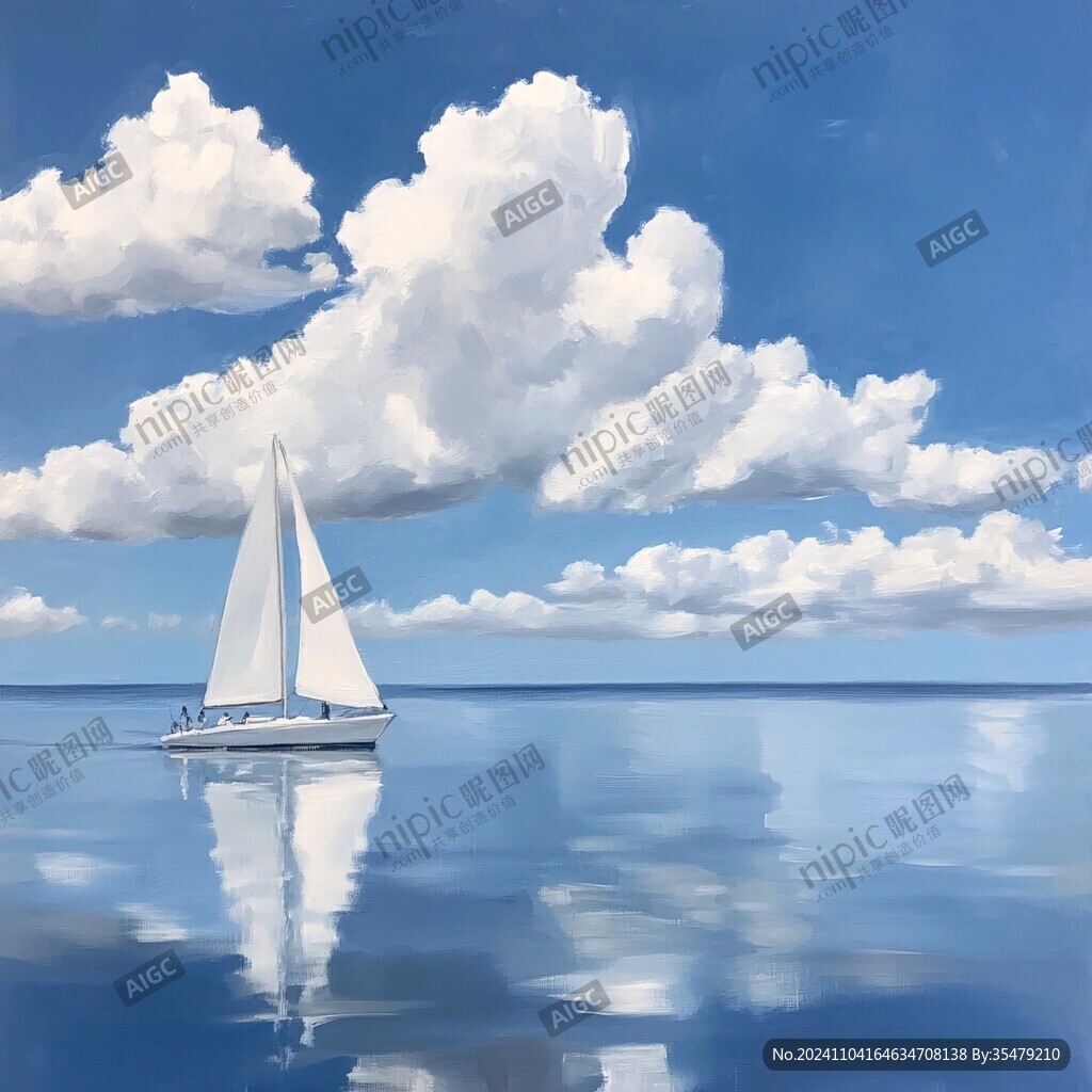 碧海蓝天绘画
