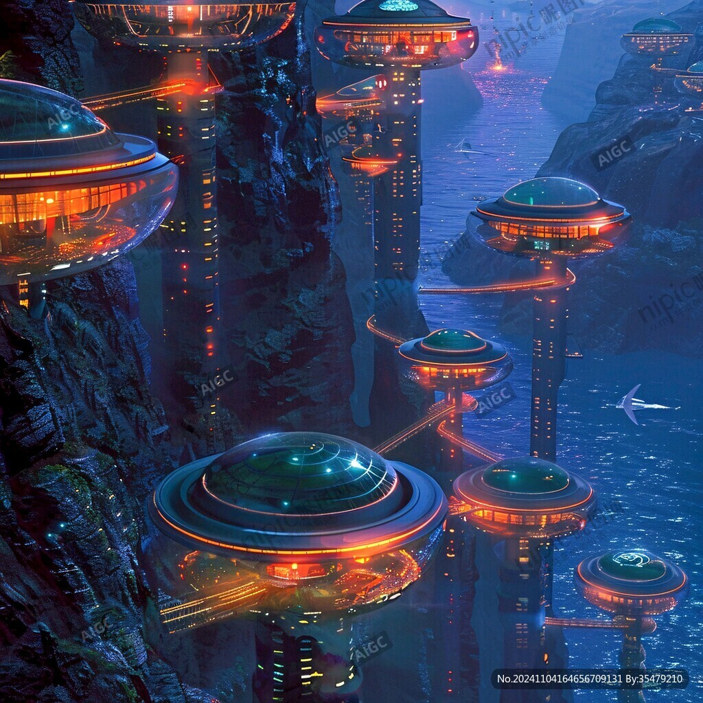 外星球幻想场景插画
