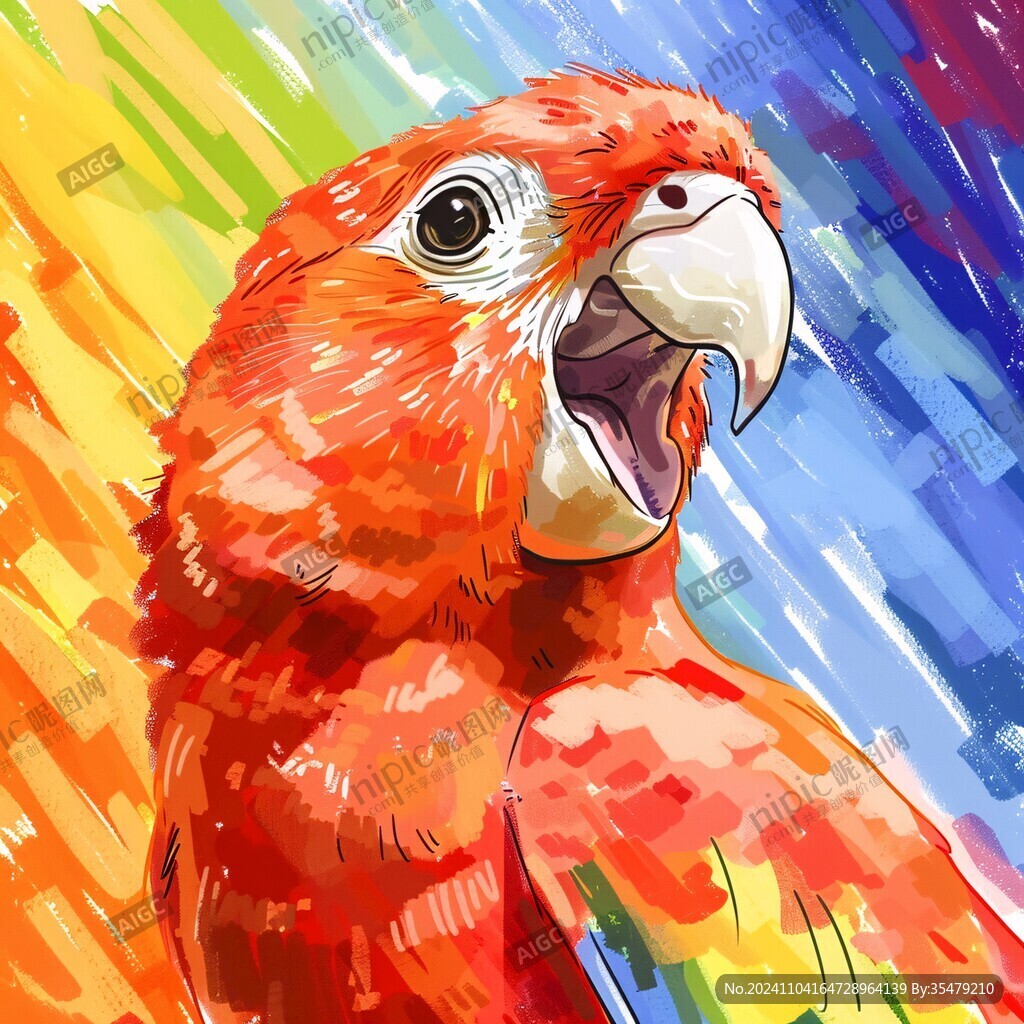 彩色鹦鹉插画
