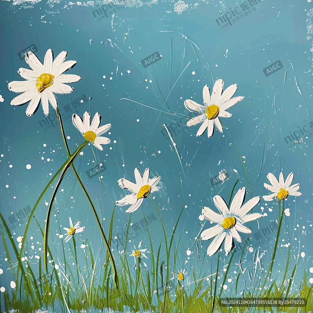 雏菊板绘插画