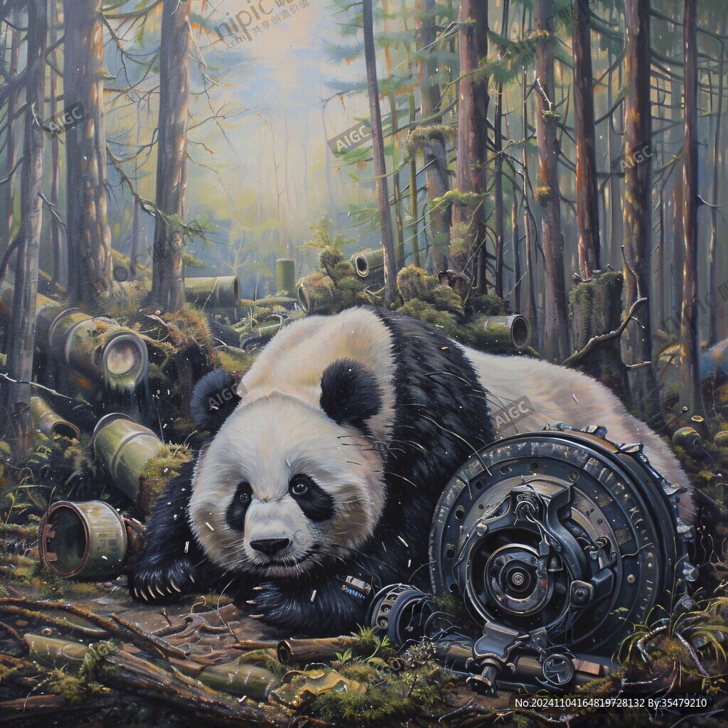 大熊猫油画