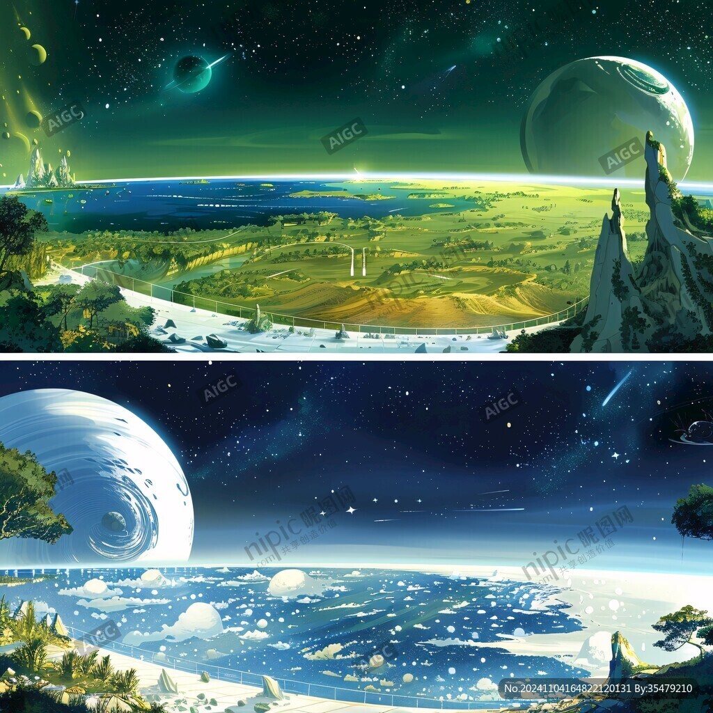 外星球幻想场景插画