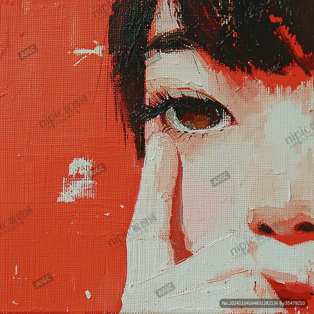 人脸色块拼接装饰画