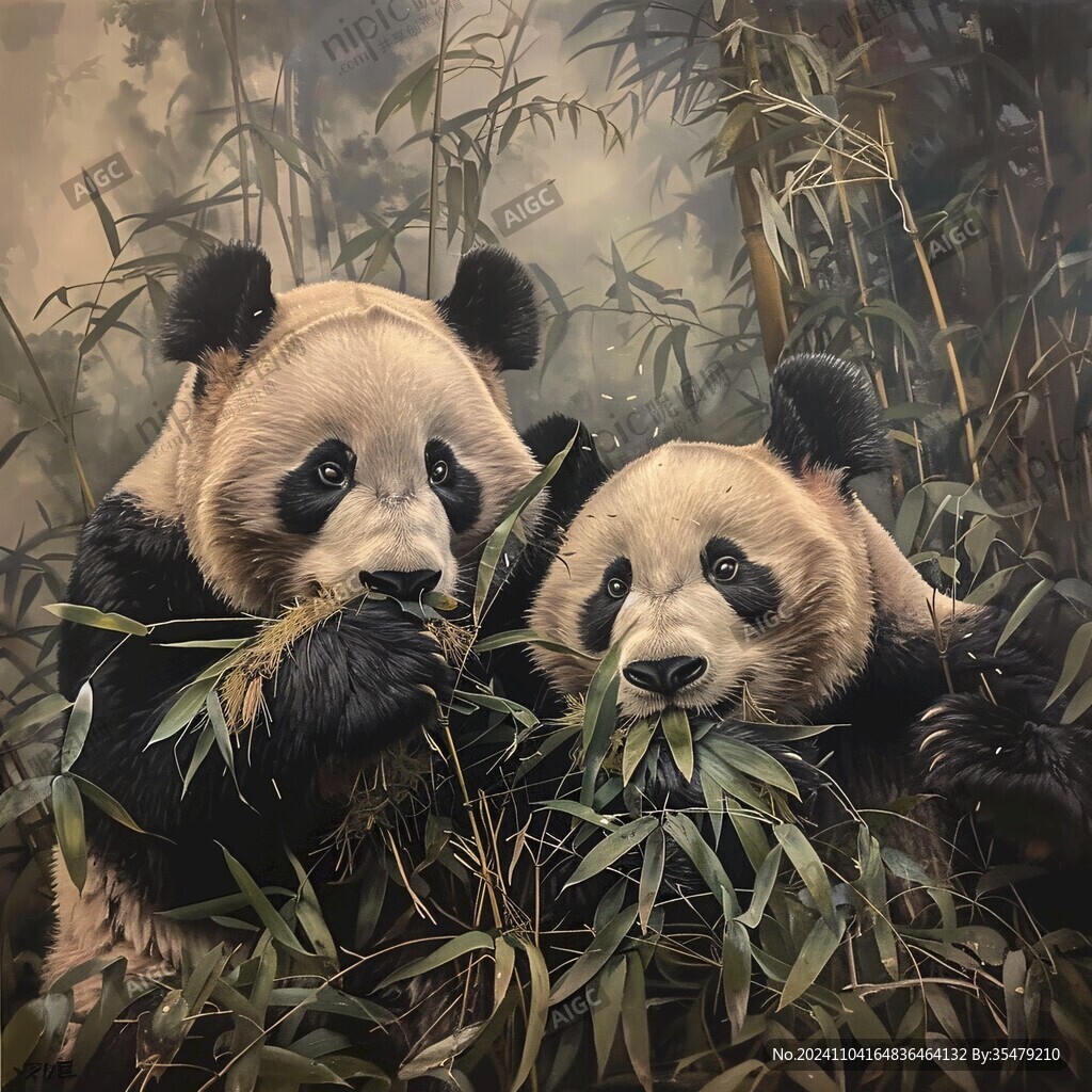 大熊猫油画