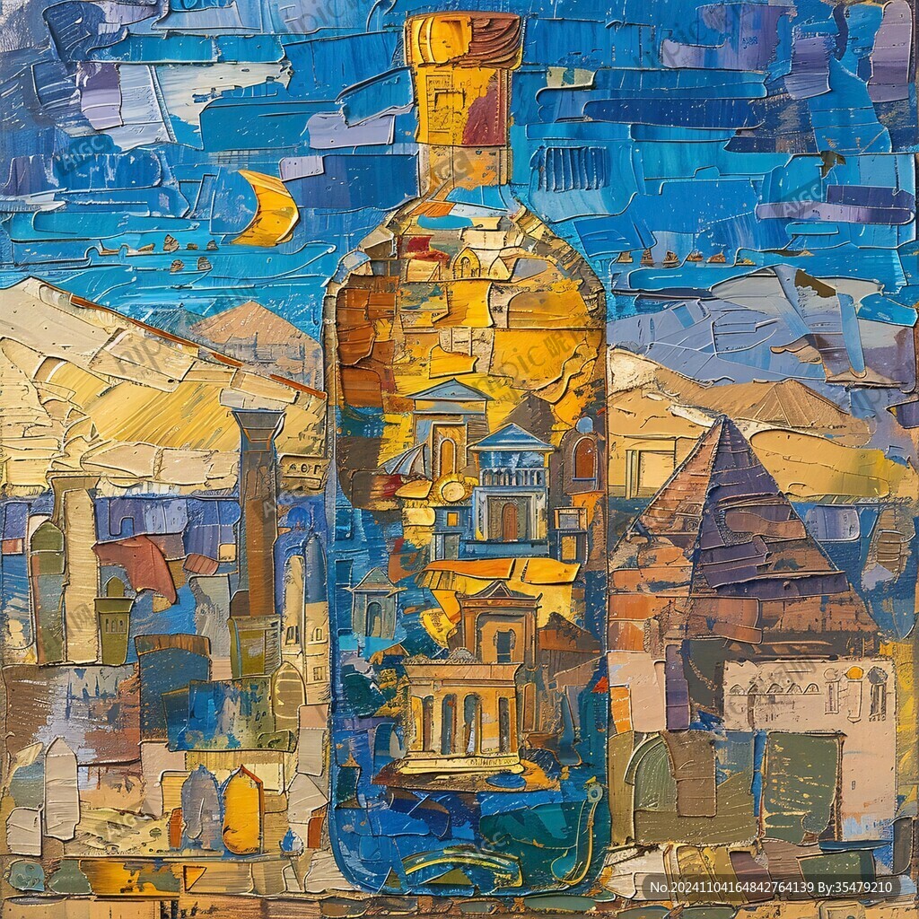 酒瓶油画