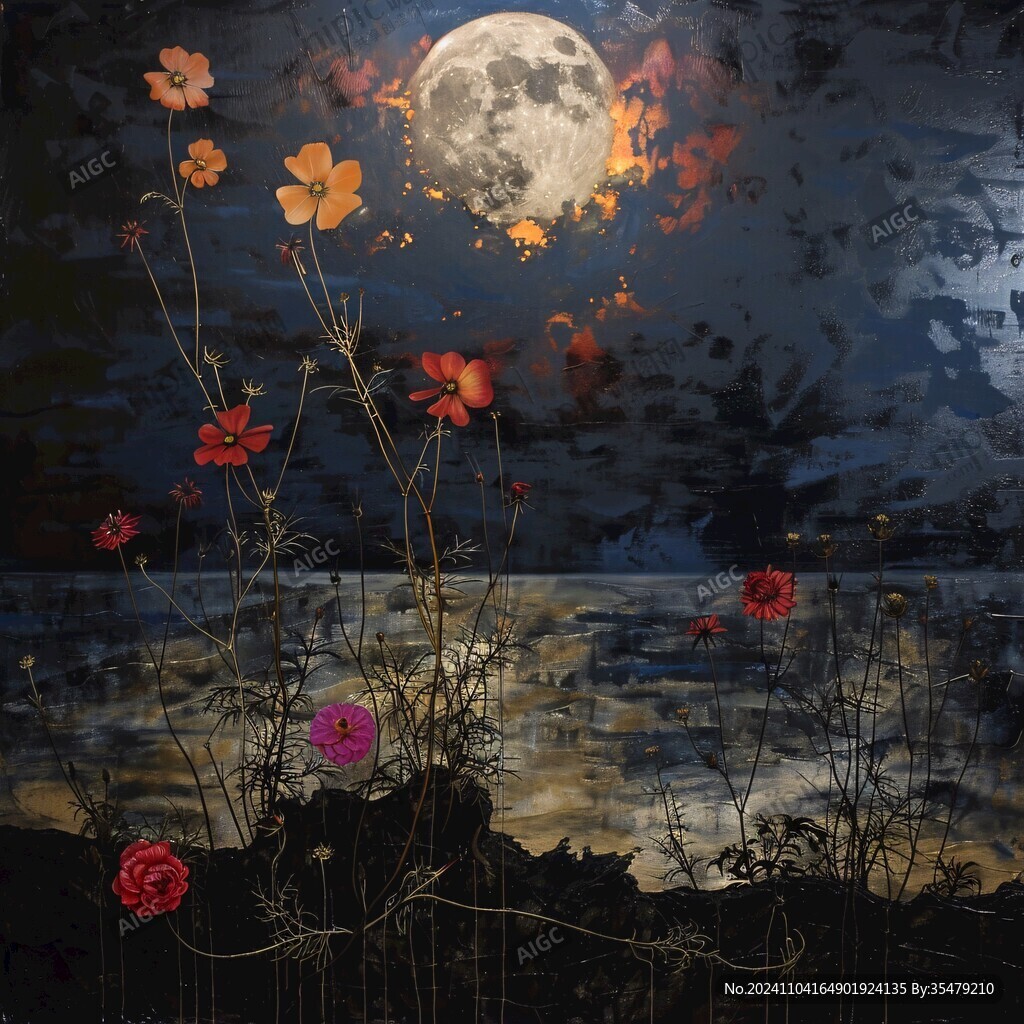 月夜油画