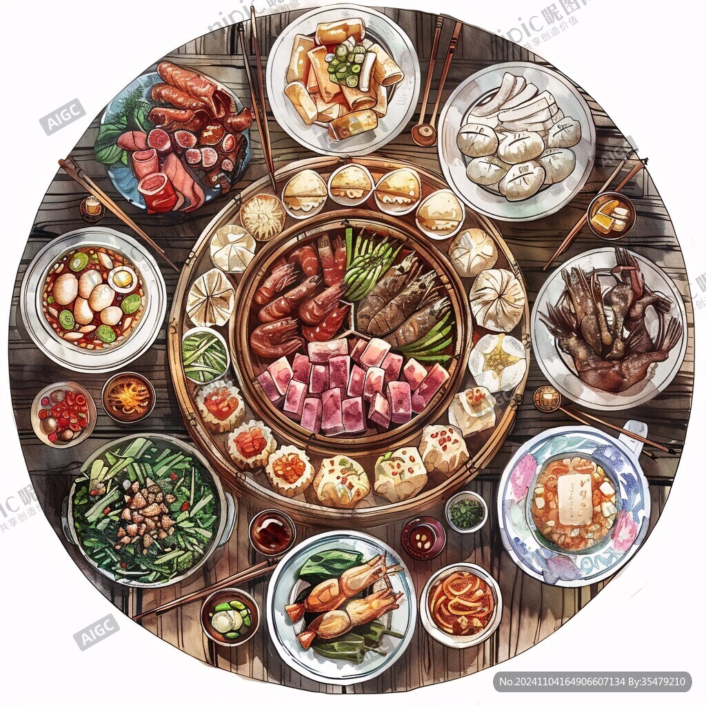 卤水拼盘插画