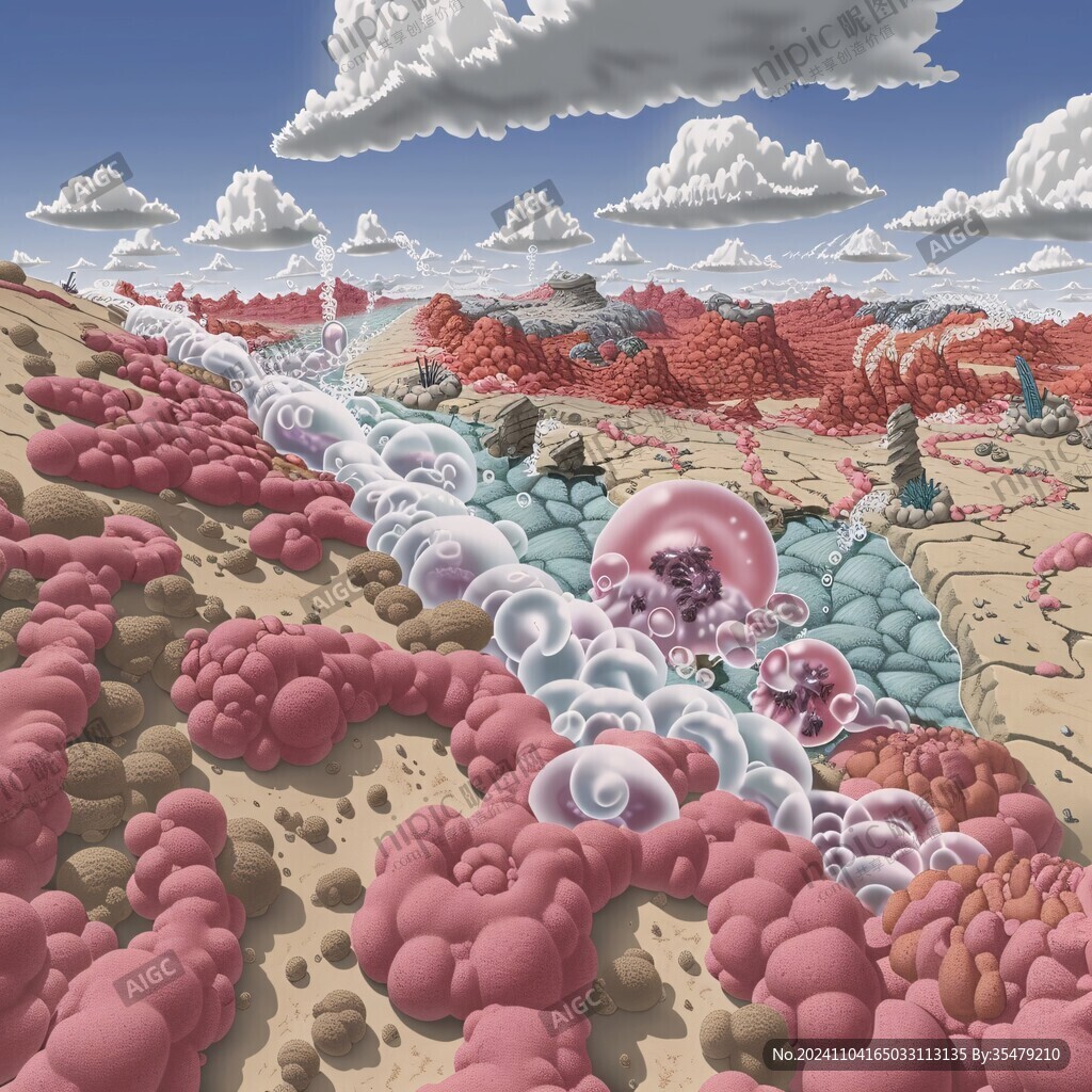 3d风景膨胀图案