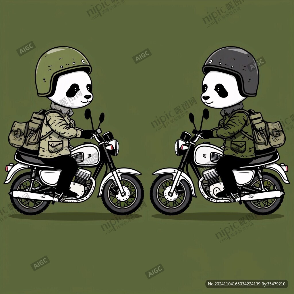 卡通熊猫送外卖形象