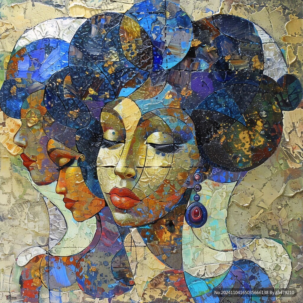 彩色玻璃马赛克肖像