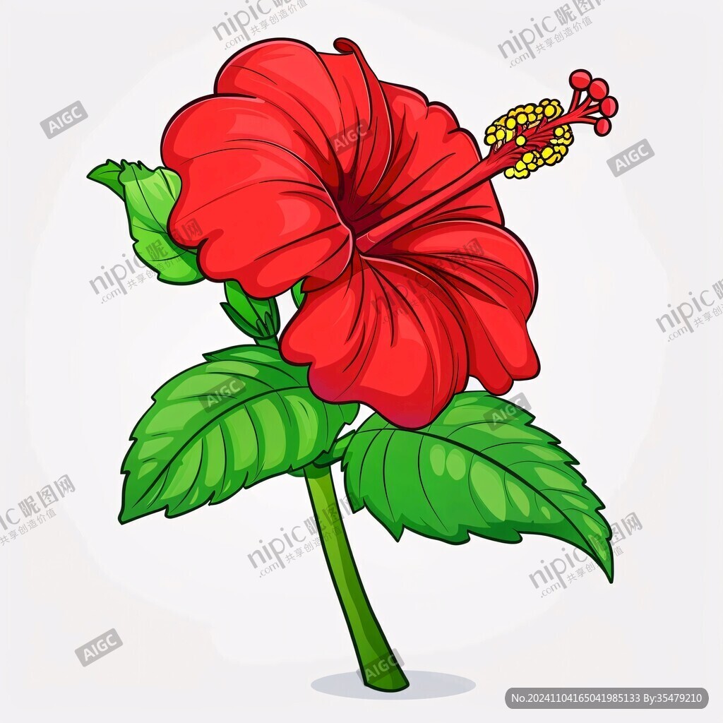 卡通芙蓉花