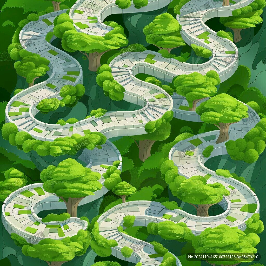 蛇形植物走廊装饰插图