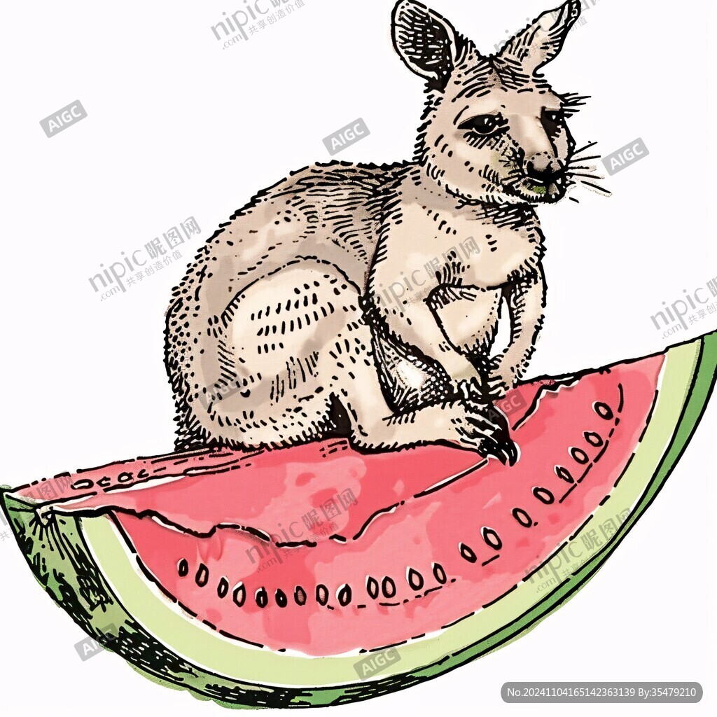 手绘袋鼠素材