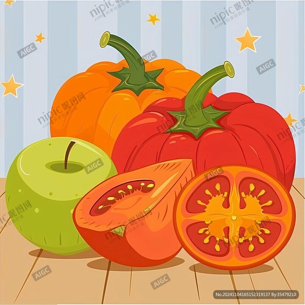 南瓜土豆蔬菜插画