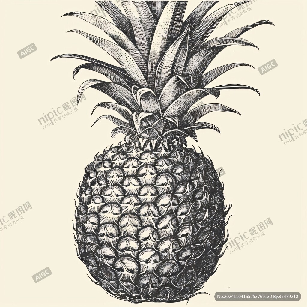 手绘菠萝手绘凤梨