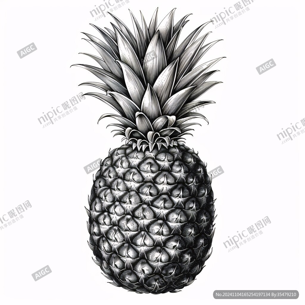 手绘菠萝手绘凤梨