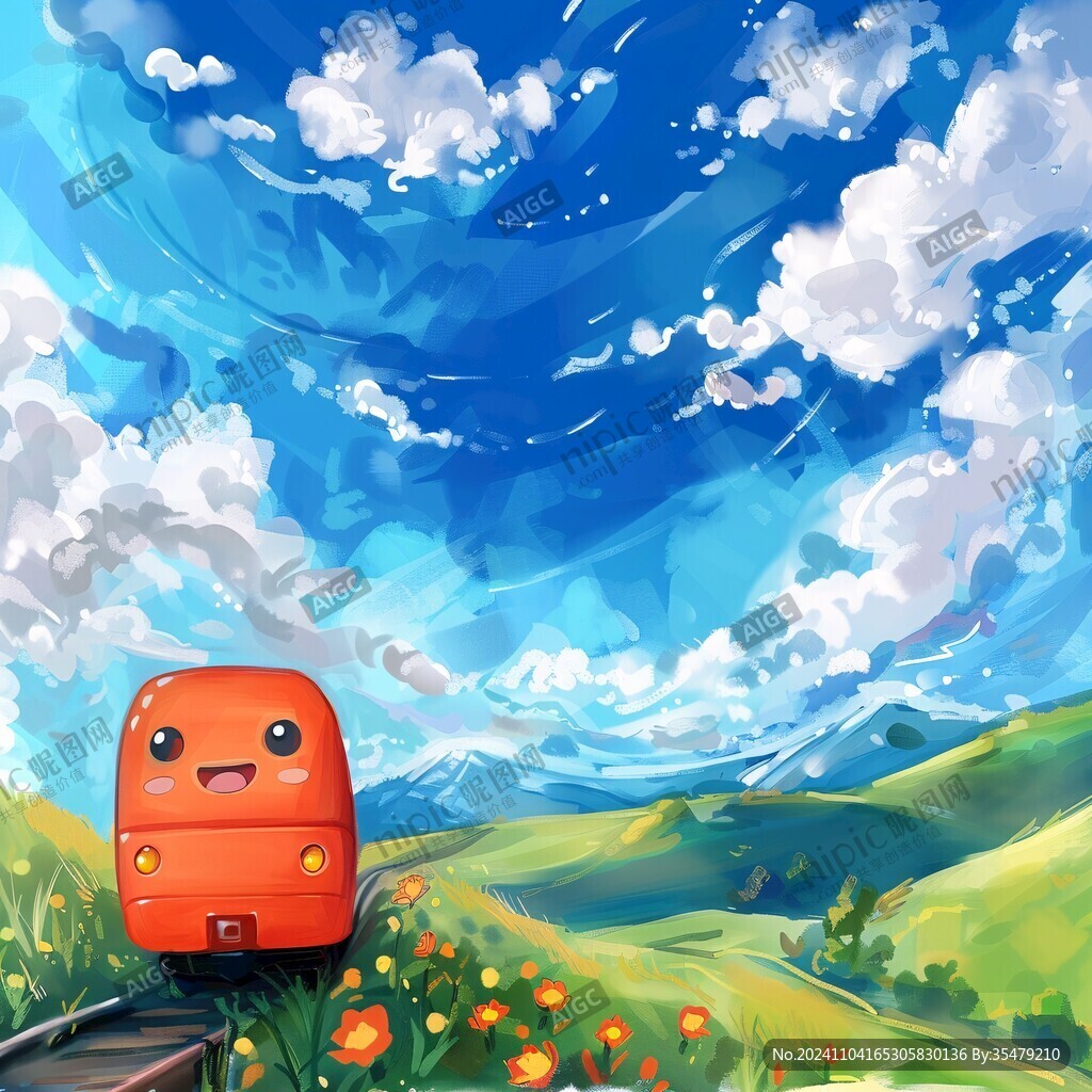 儿童行李箱插画