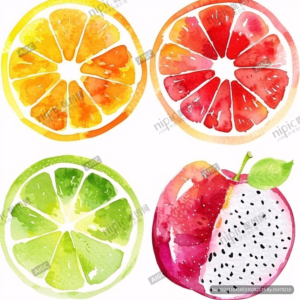 水果合集插画