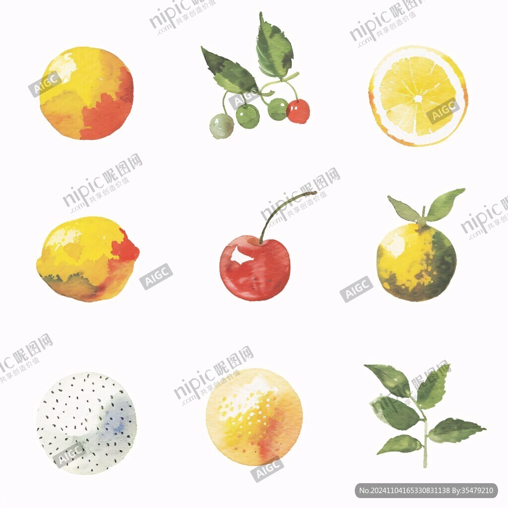 水果合集插画