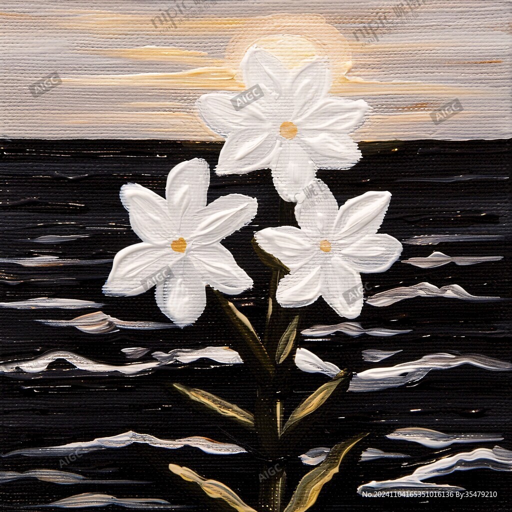 白色小花装饰画